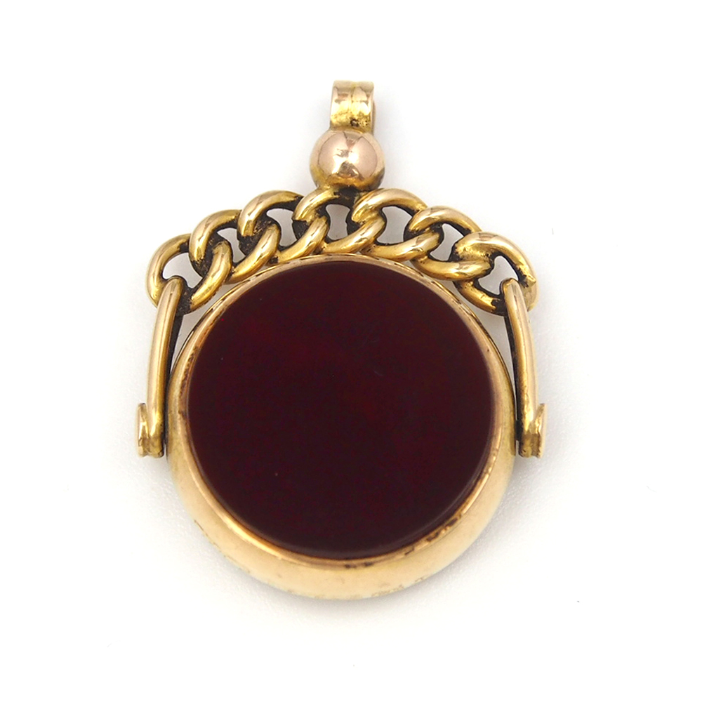 Victorian 15ct Gold Swivel Fob - 1898