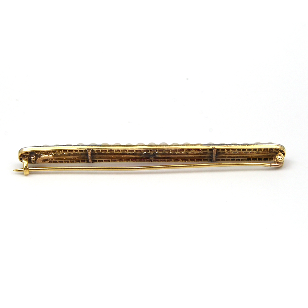Ruby, Pearl & Diamond Brooch
