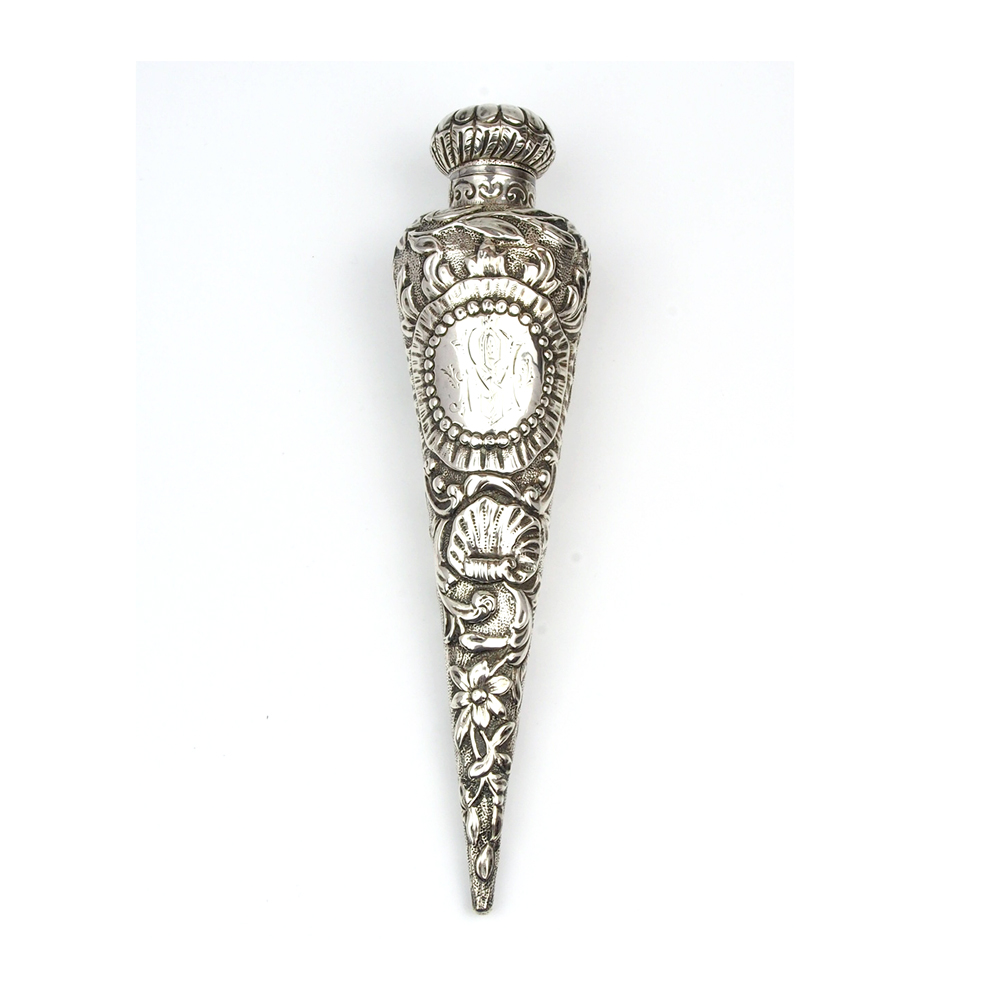 Victorian Silver Perfume Flask - 1890