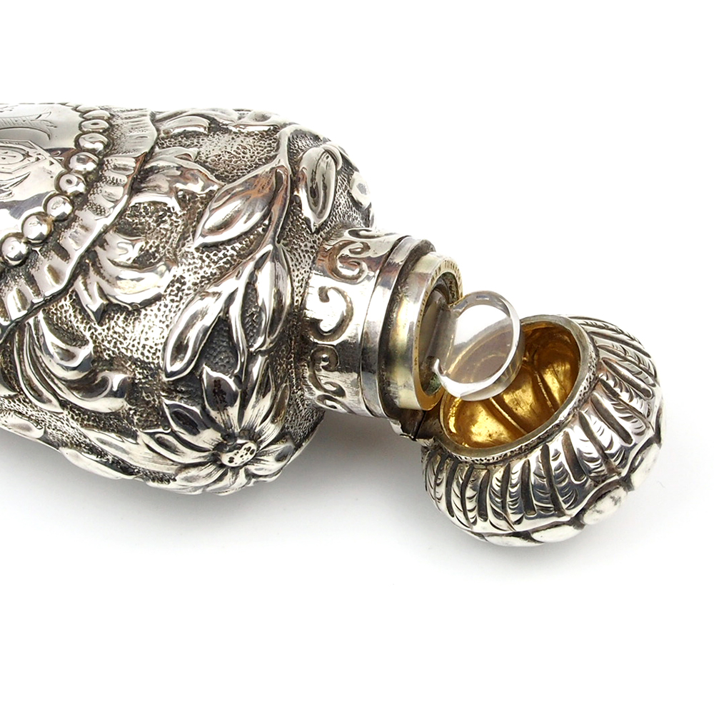 Victorian Silver Perfume Flask - 1890