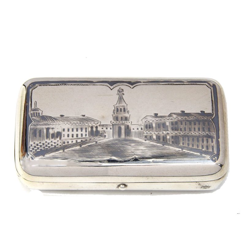 Antique Russian Silver Snuff Box - 1869