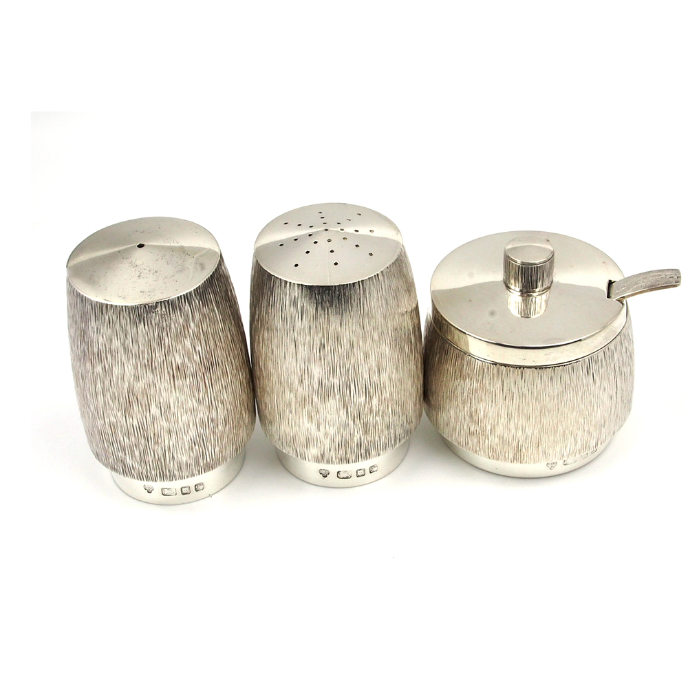 Silver Three Piece Condiment Set