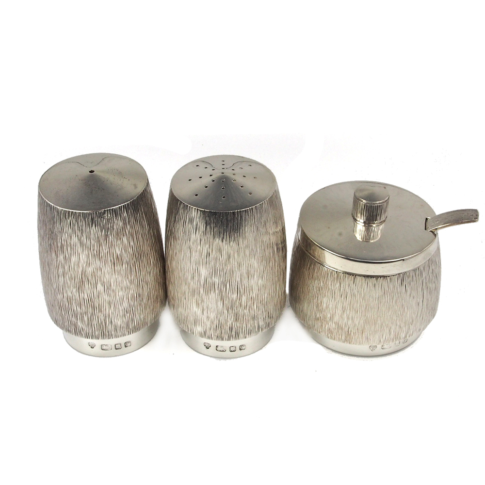 Silver Three Piece Condiment Set