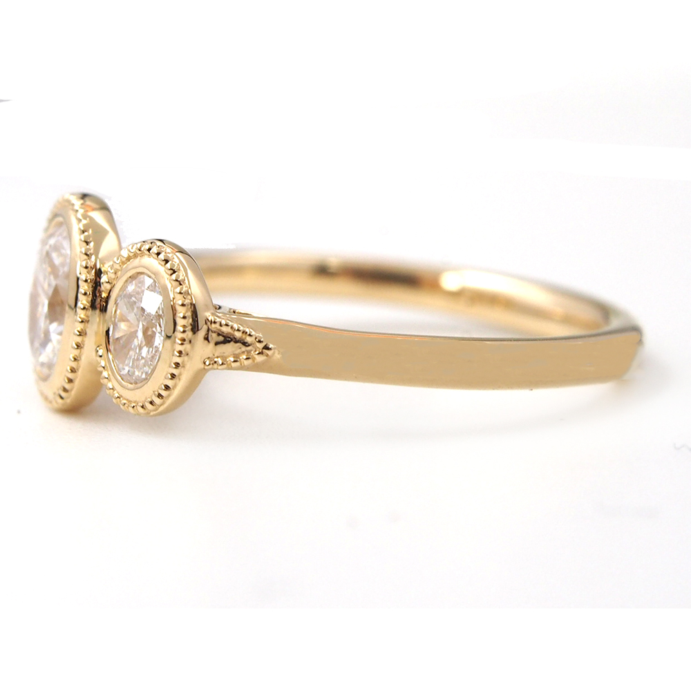 Diamond Oval Three Stone Ring
