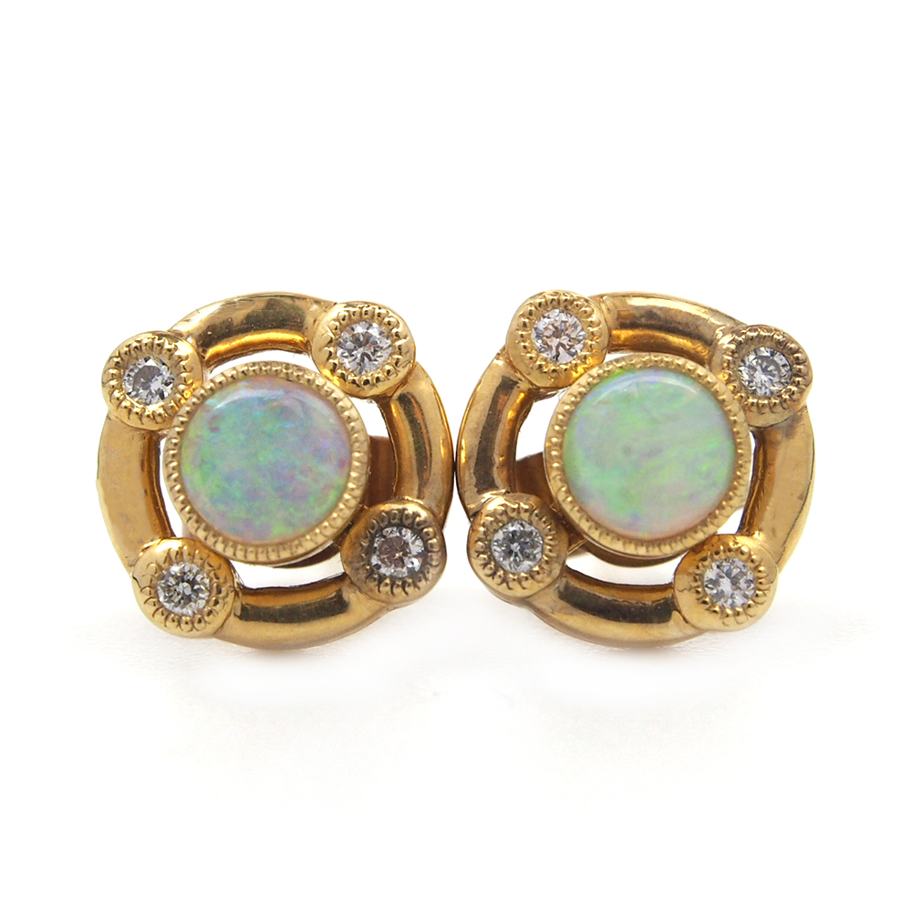 Opal, Peridot and Amethyst Stud Earrings - Interchangeable