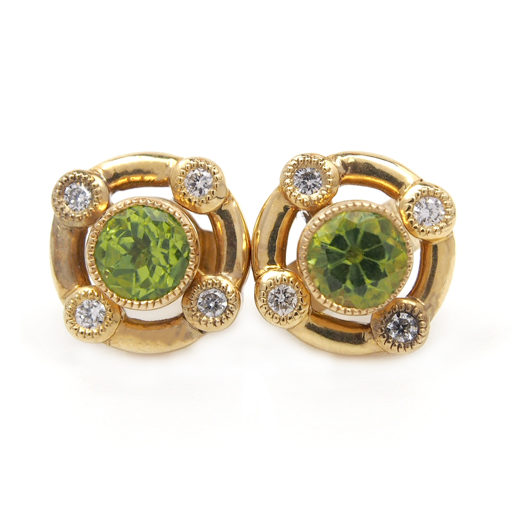 Opal, Peridot and Amethyst Stud Earrings - Interchangeable