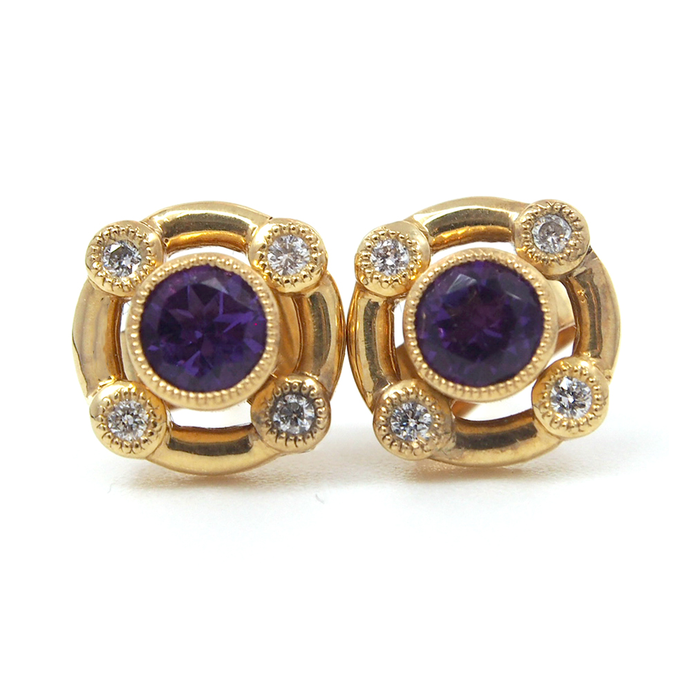 Opal, Peridot and Amethyst Stud Earrings - Interchangeable