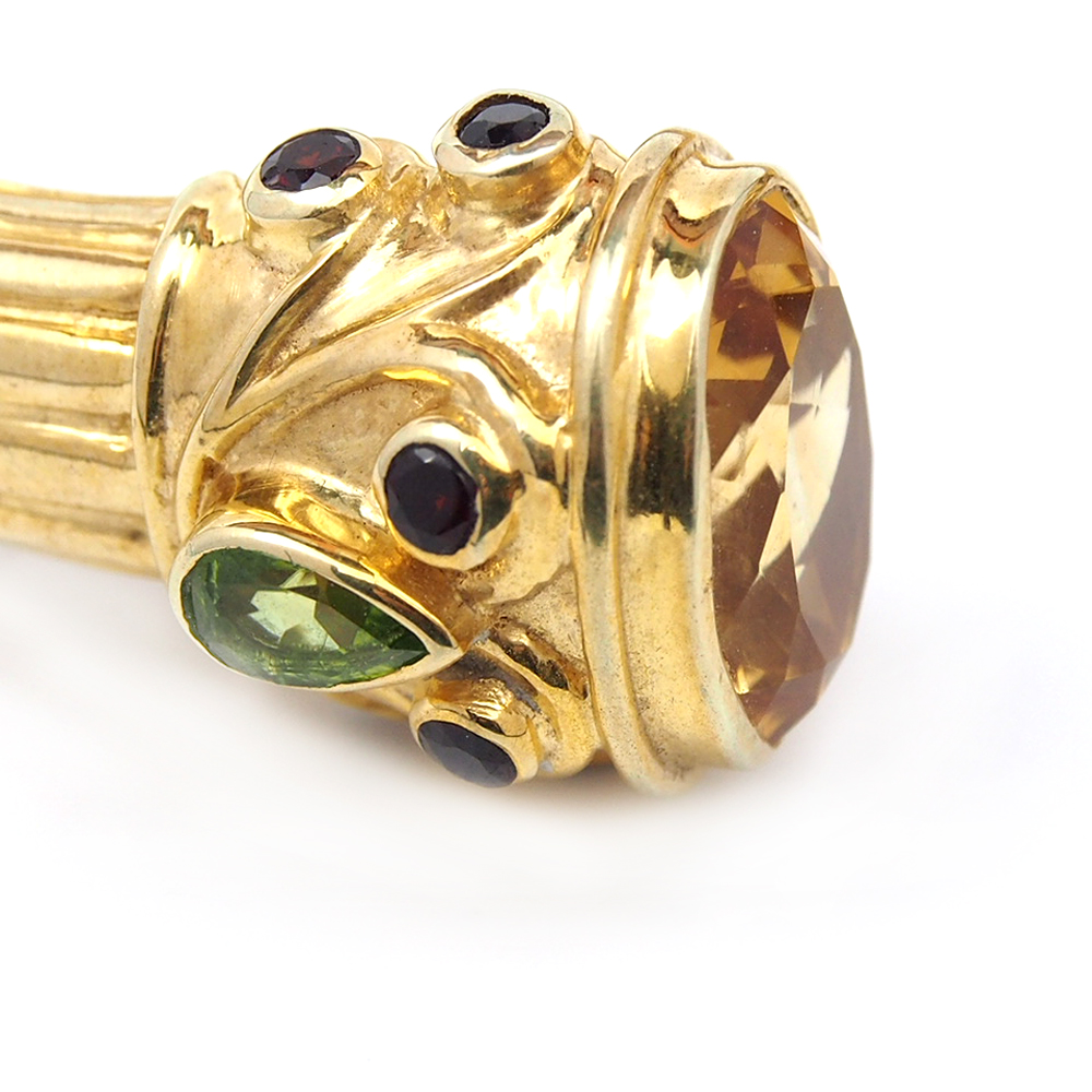 Citrine, Peridot and Garnet Bangle