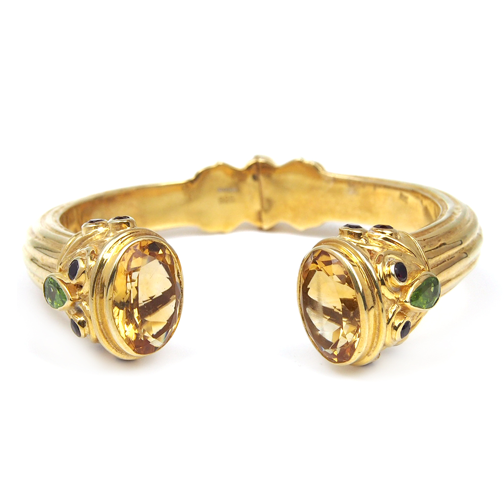 Citrine, Peridot and Garnet Bangle