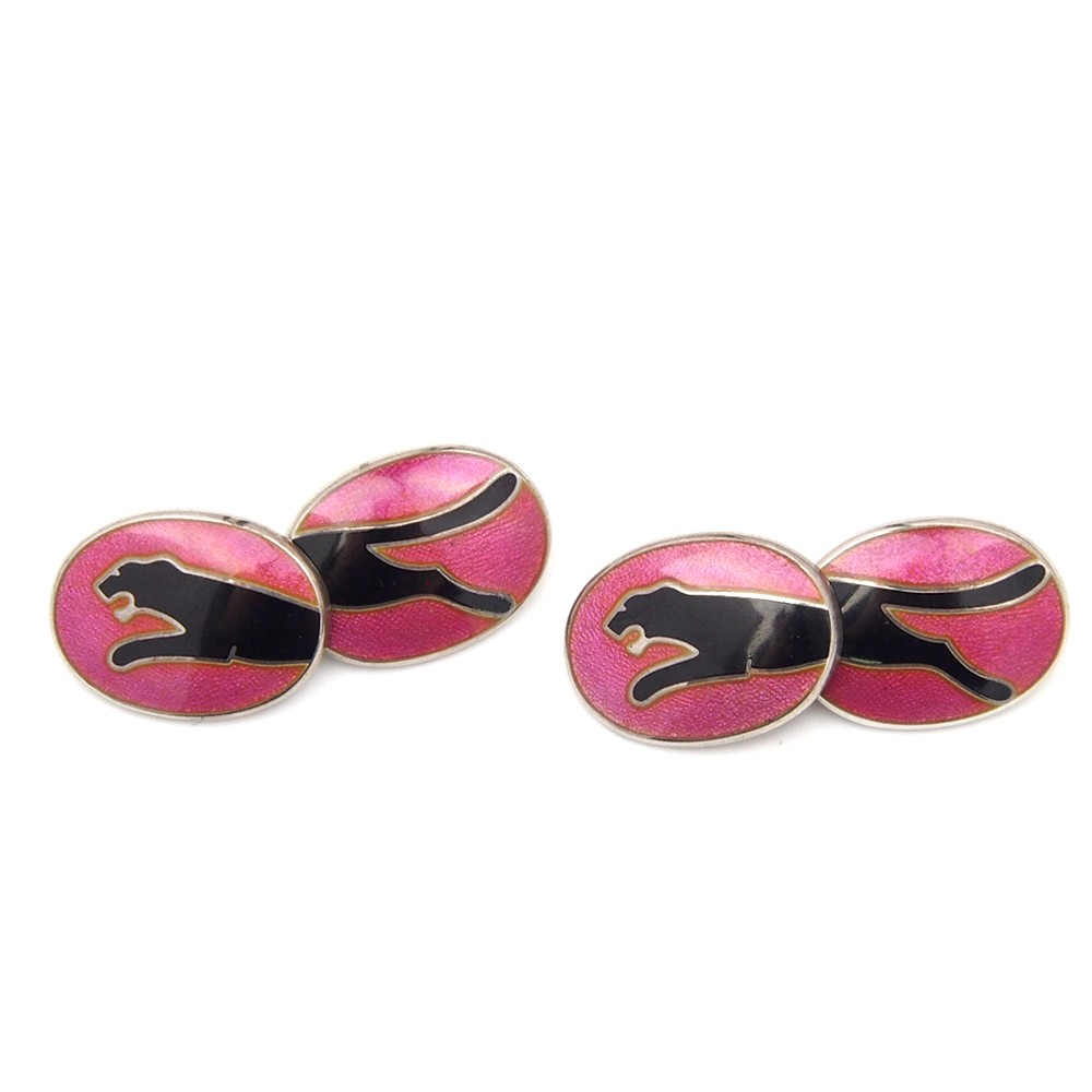 Cufflinks - Silver & Enamel Big Cats By Alabaster & Wilson