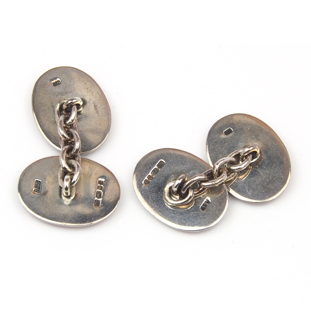 Cufflinks - Silver & Enamel Big Cats By Alabaster & Wilson