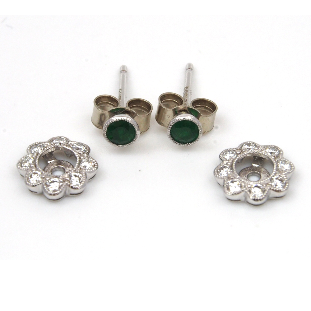Sapphire, Ruby and Emerald Stud Earrings - Interchangeable