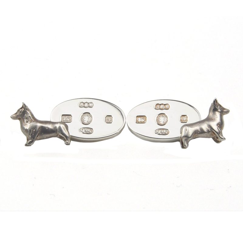 Cufflinks  - Silver Corgi By Alabaster & Wilson