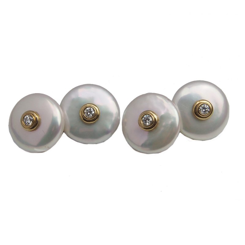 Cufflinks - Diamond and Pearl