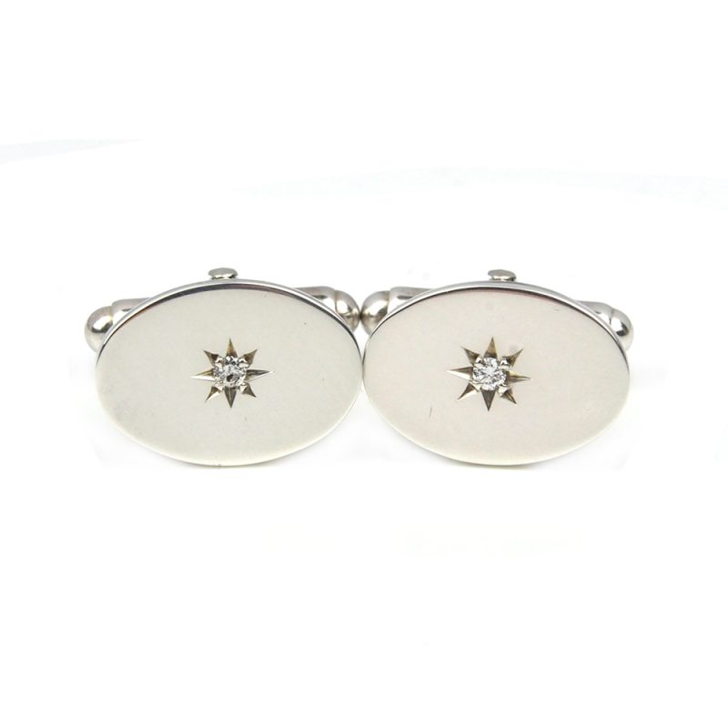 Cufflinks - Silver & Diamond
