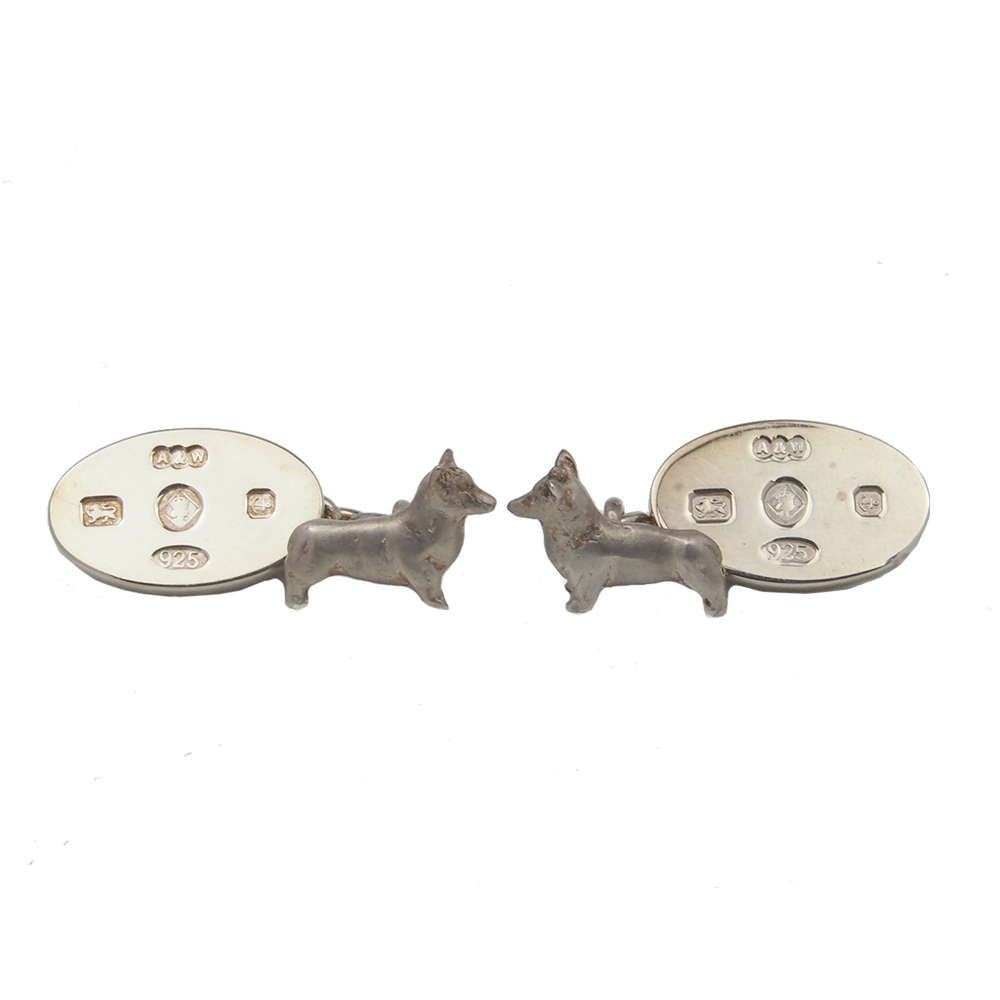 Cufflinks  - Silver Corgi By Alabaster & Wilson