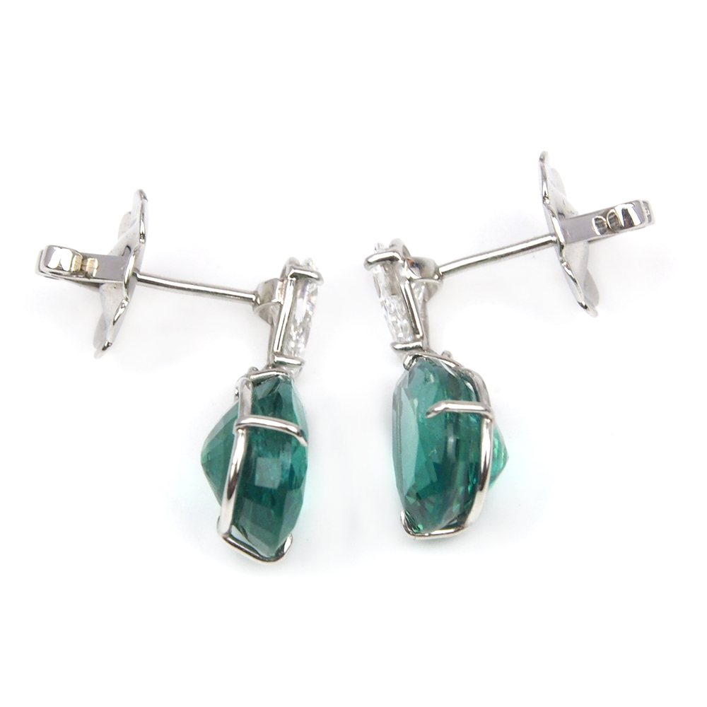 Emerald and Diamond Drop Earrings
