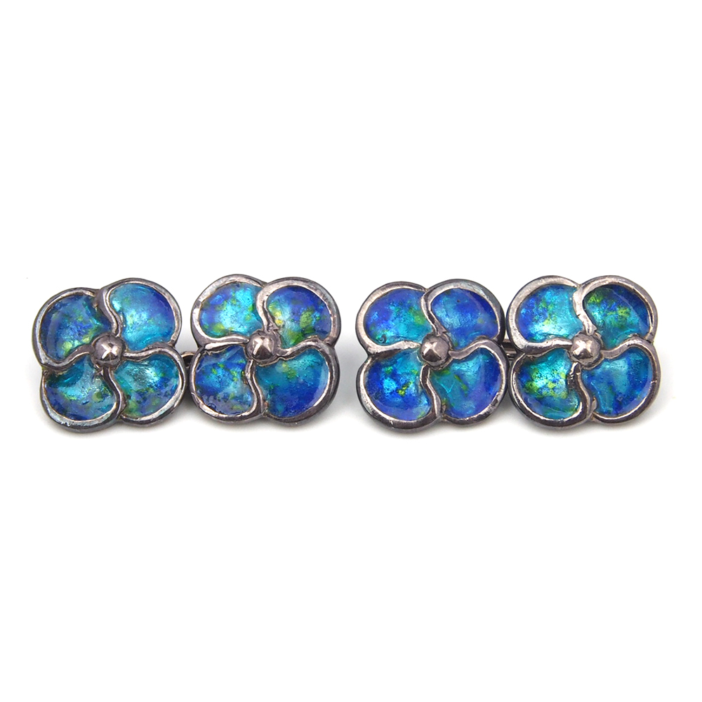 Vintage Enamel Flower Cufflinks