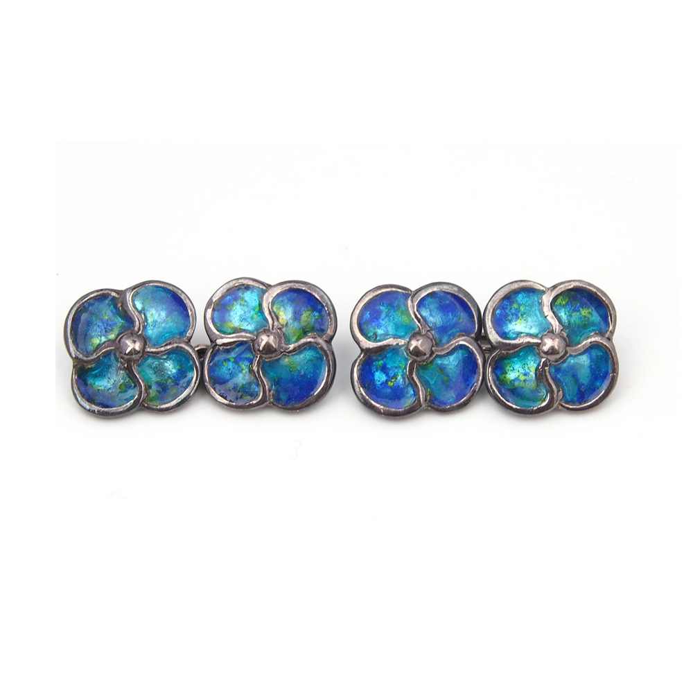 Vintage Enamel Flower Cufflinks