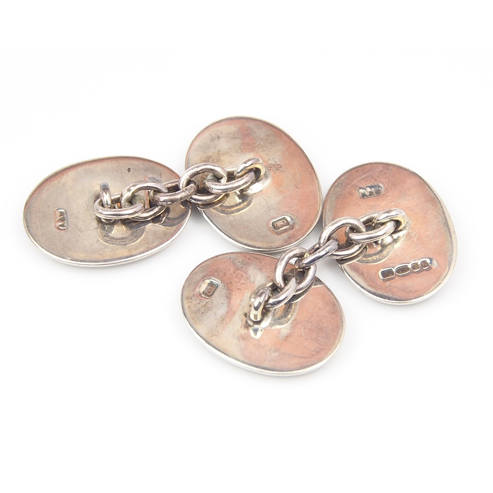 Cufflinks - Silver Enamel Frog By Alabaster & Wilson