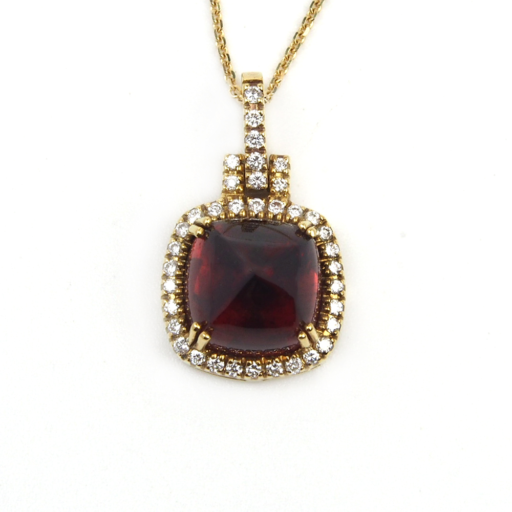 Garnet and Diamond Pendant