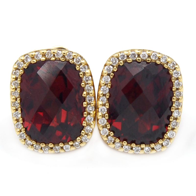 Garnet and Diamond Earrings