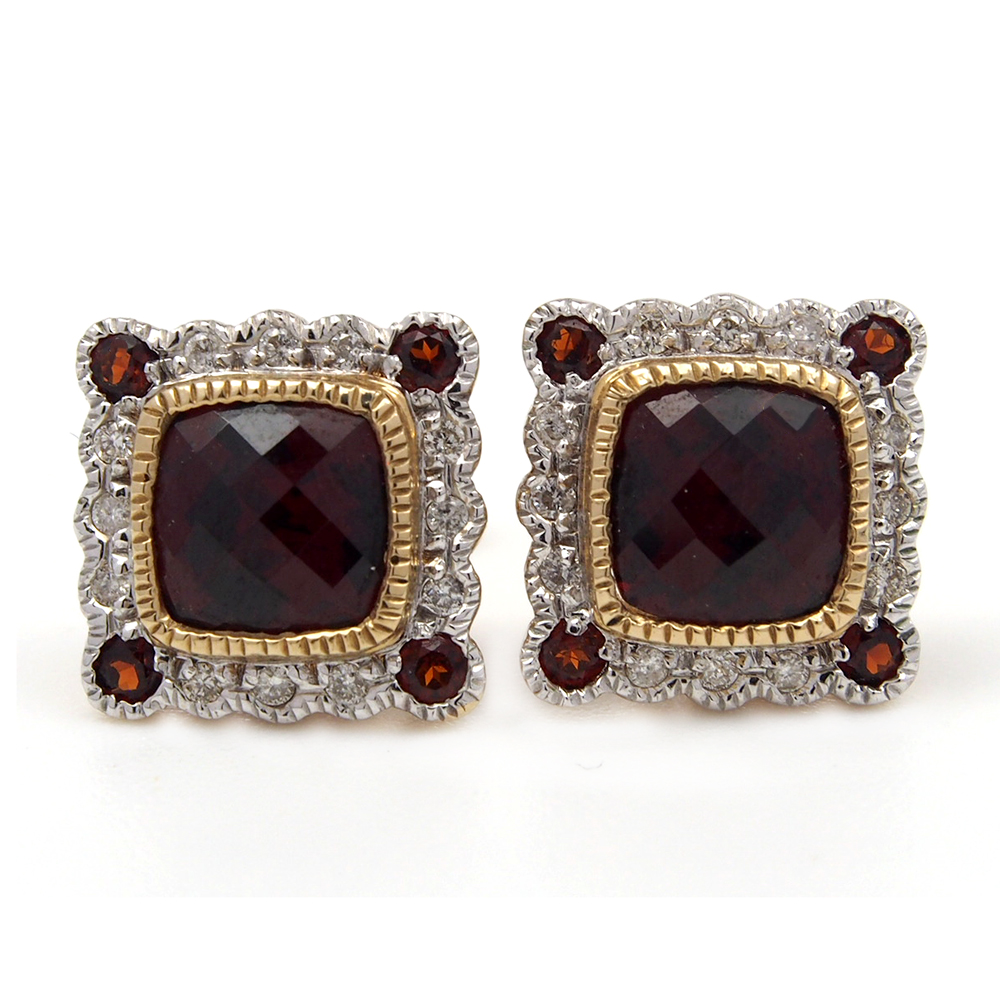 Garnet and Diamond Earrings