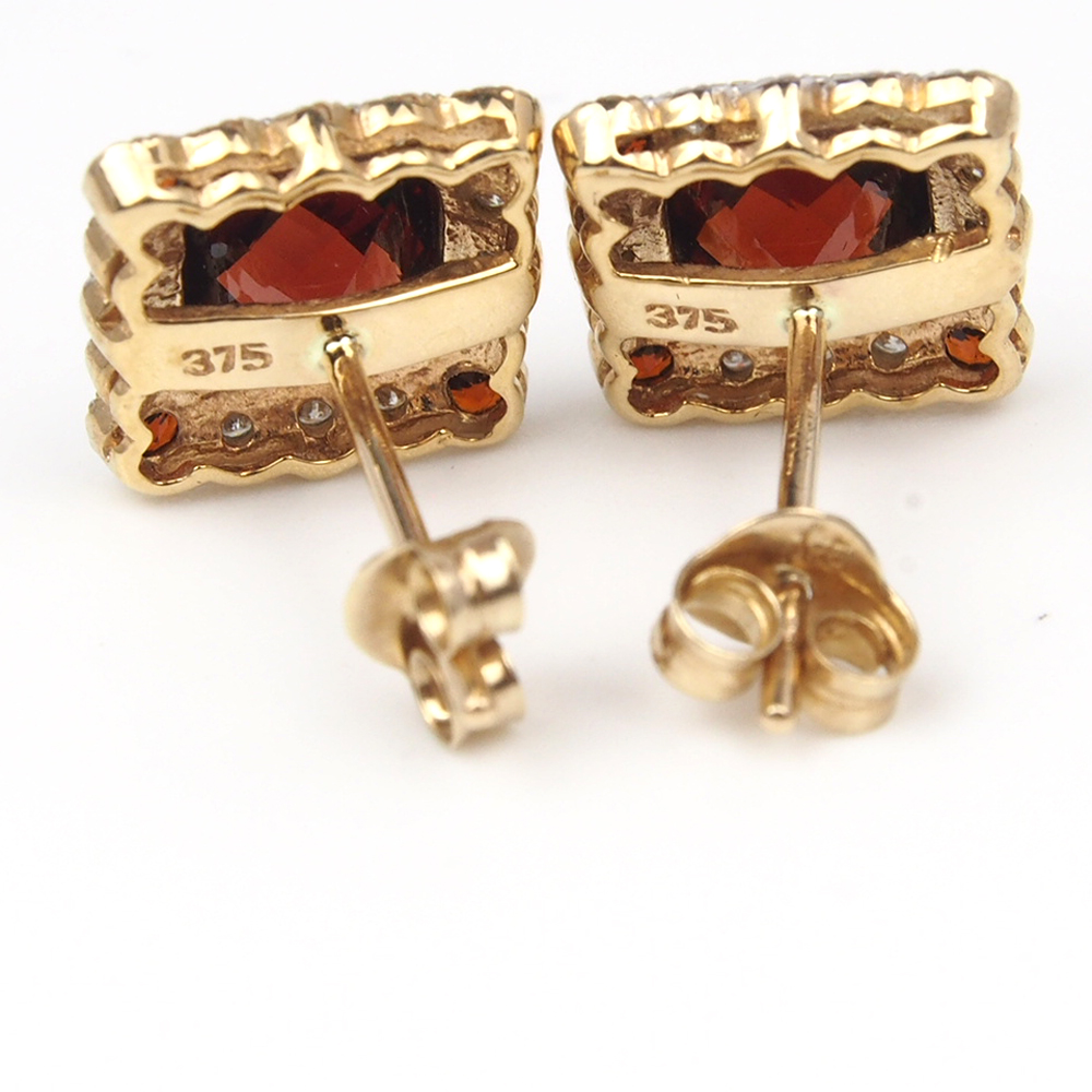 Garnet and Diamond Earrings
