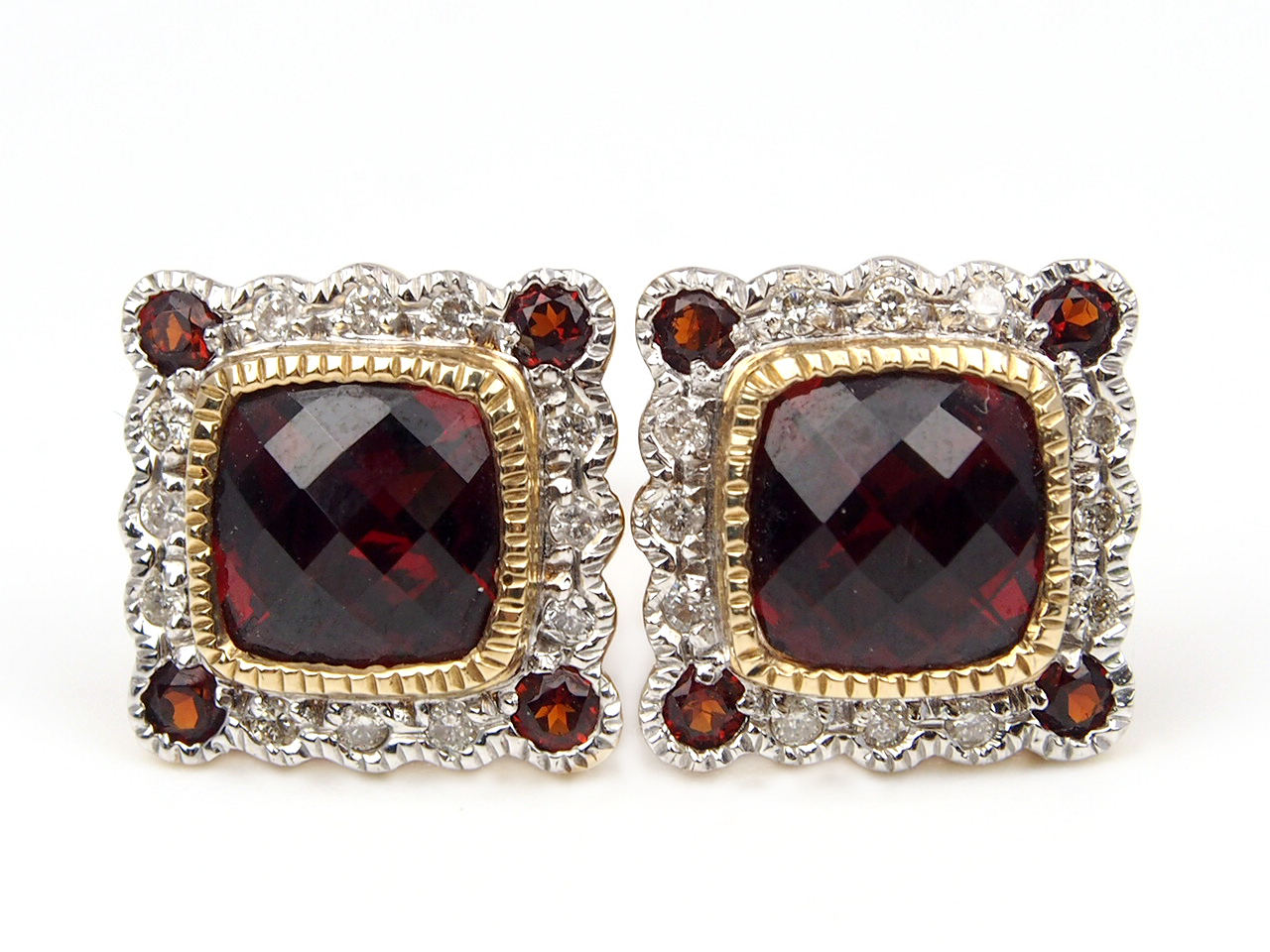 Garnet and Diamond Earrings