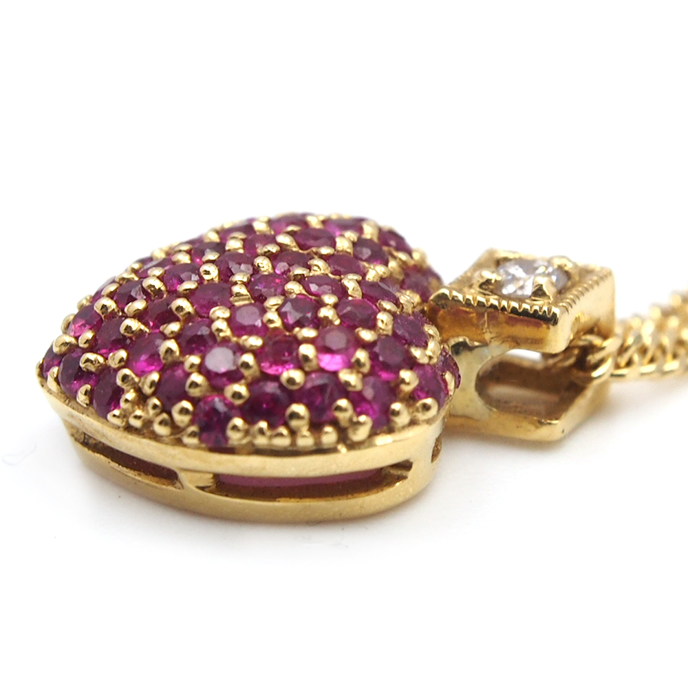 Ruby and Diamond Heart Pendant