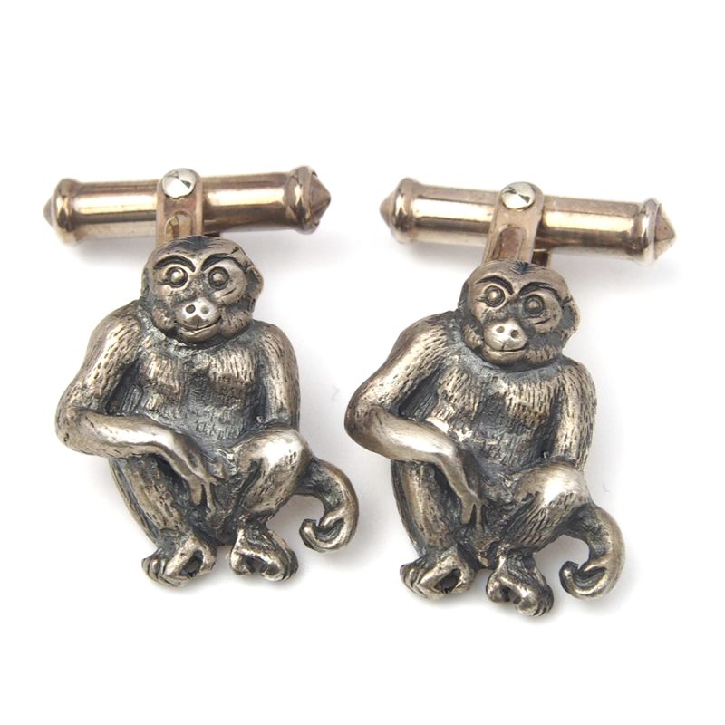 Cufflinks - Silver Monkeys By Alabaster & Wilson