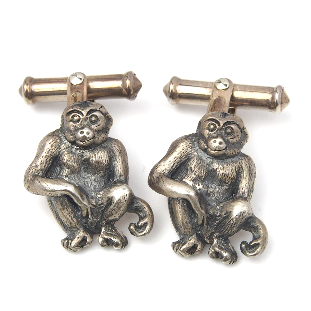Cufflinks - Silver Monkeys By Alabaster & Wilson