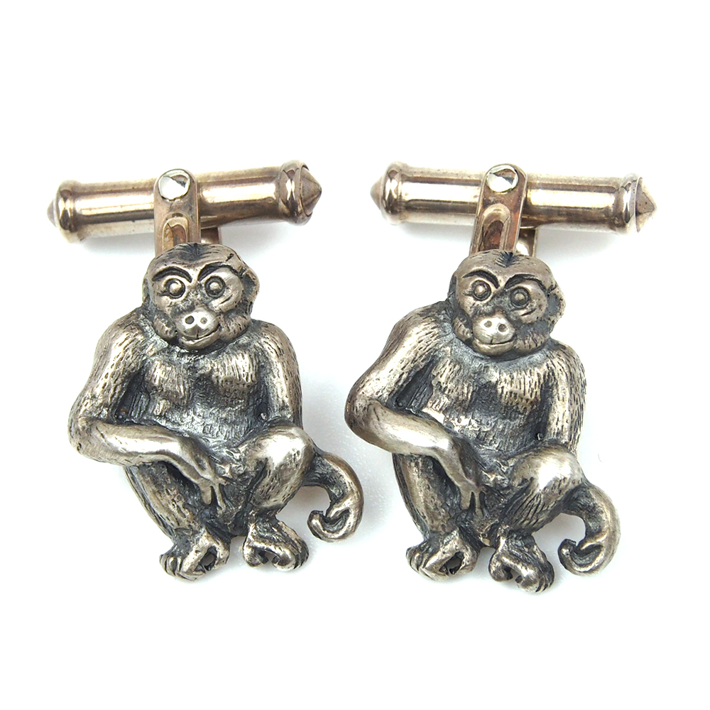 Cufflinks - Silver Monkeys By Alabaster & Wilson