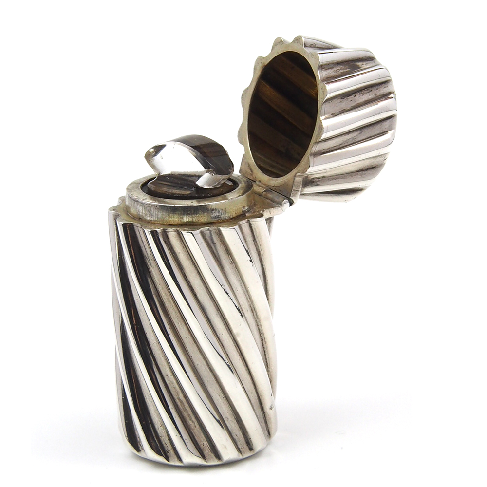 Victorian Silver Perfume Bottle With Fitted Case - 1887