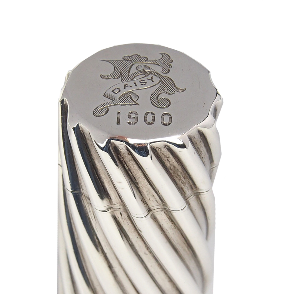Victorian Silver Perfume Bottle With Fitted Case - 1887