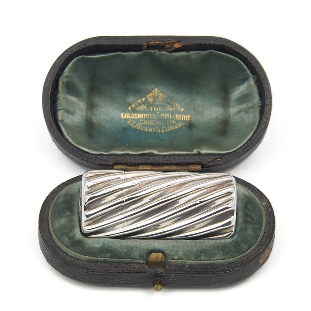 Victorian Silver Perfume Bottle With Fitted Case - 1887