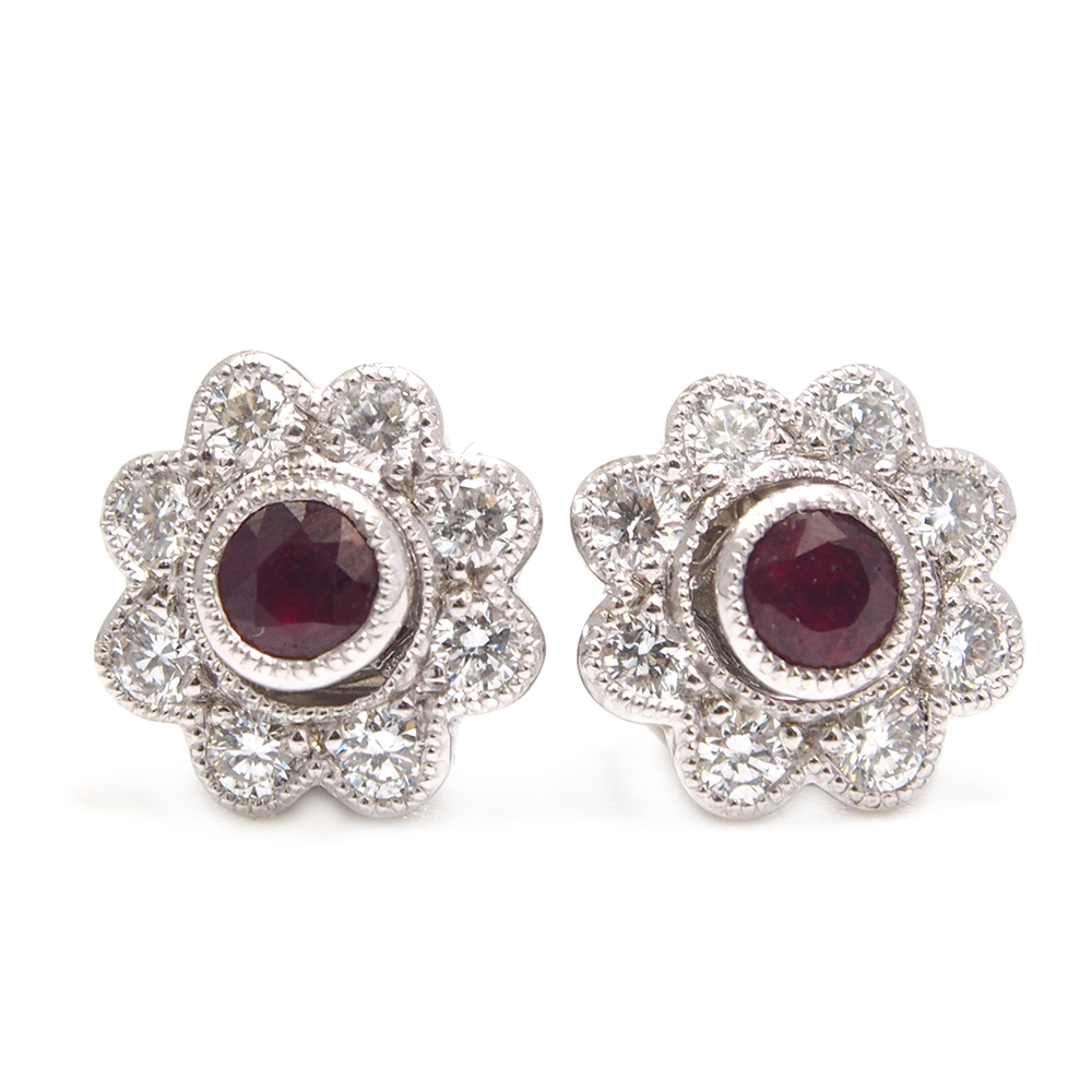 Sapphire, Ruby and Emerald Stud Earrings - Interchangeable