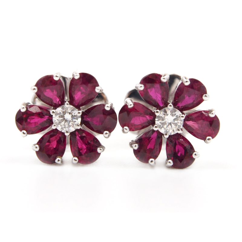 Ruby and Diamond Earrings