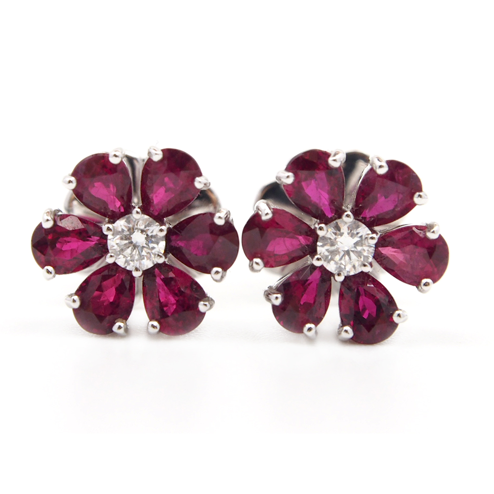 Ruby and Diamond Earrings