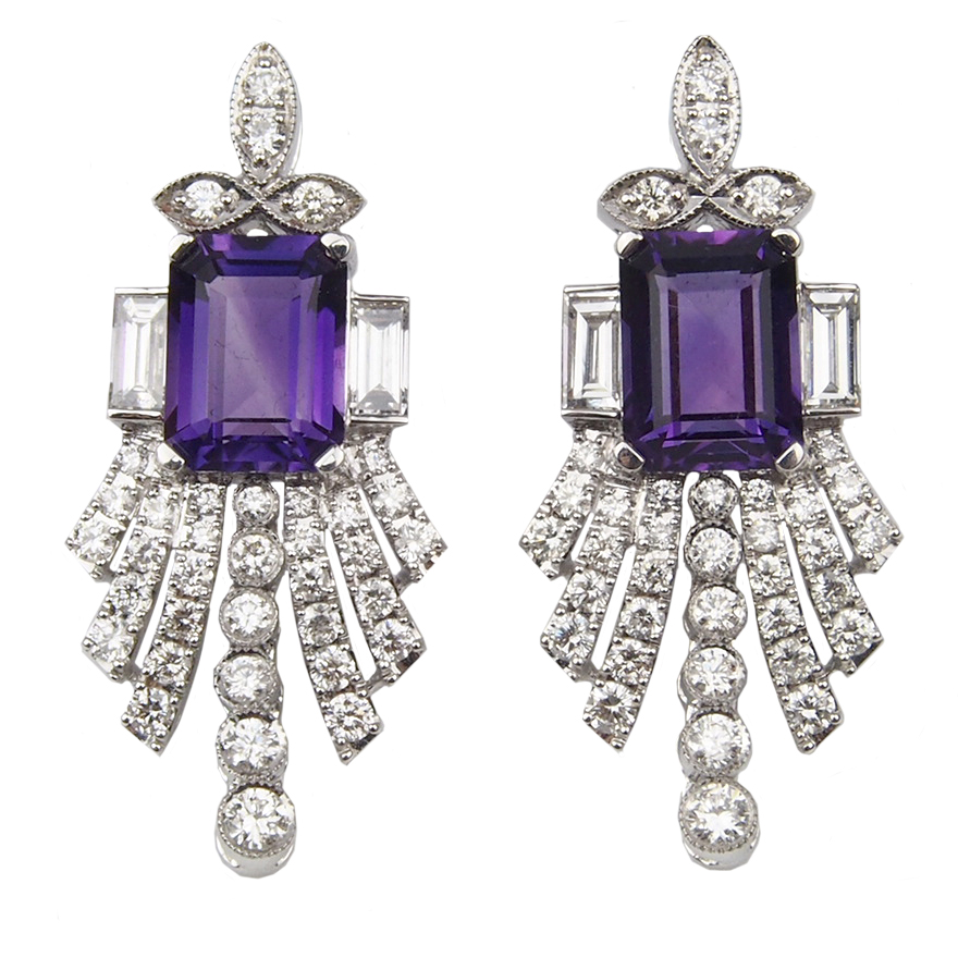 Amethyst and Diamond Pendant
