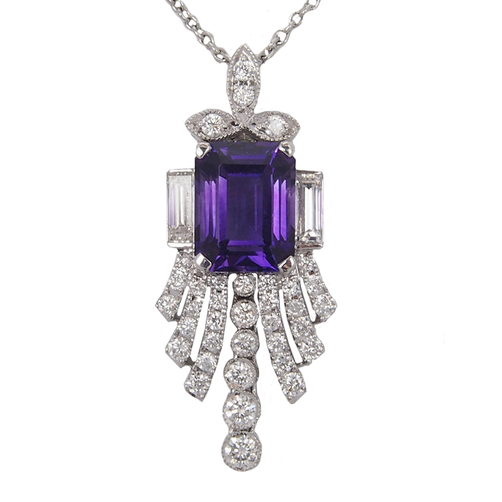 Amethyst and Diamond Pendant