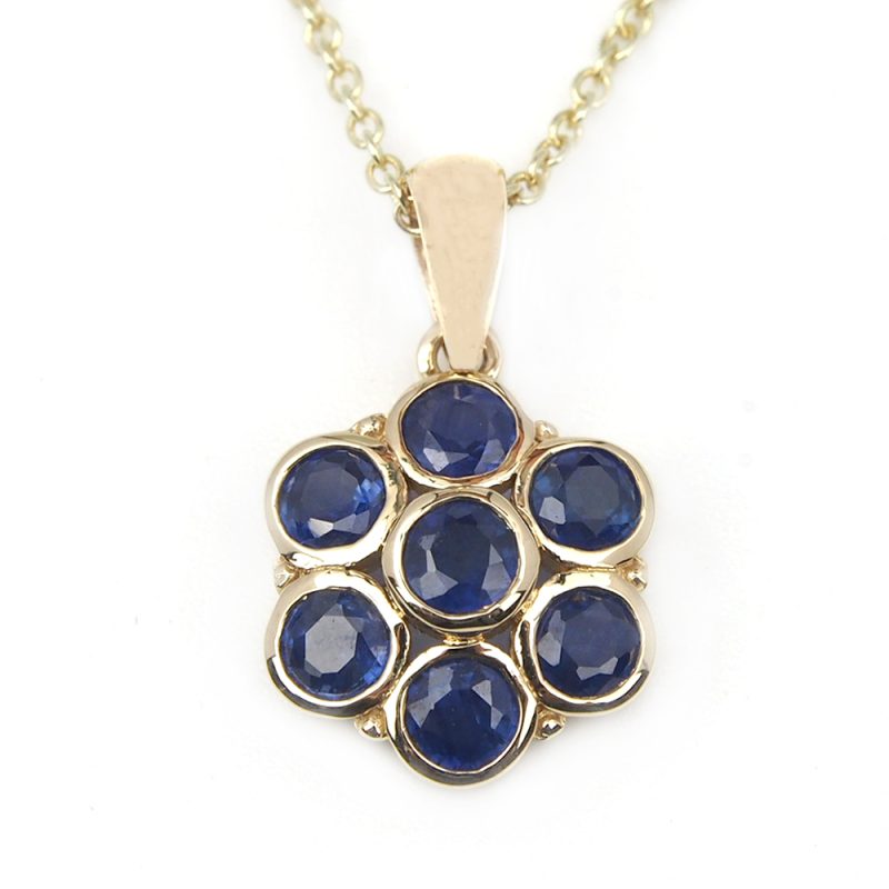 Sapphire Flower Pendant