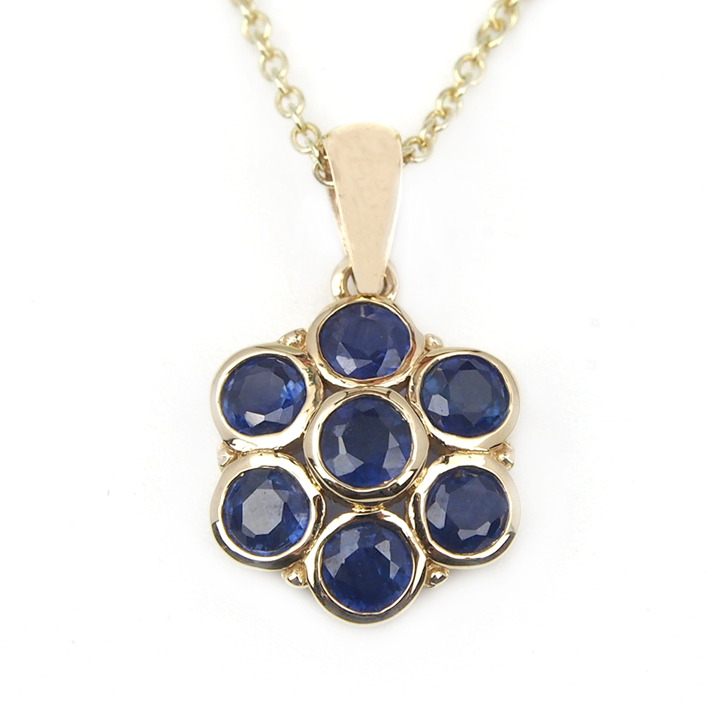 Sapphire Flower Pendant