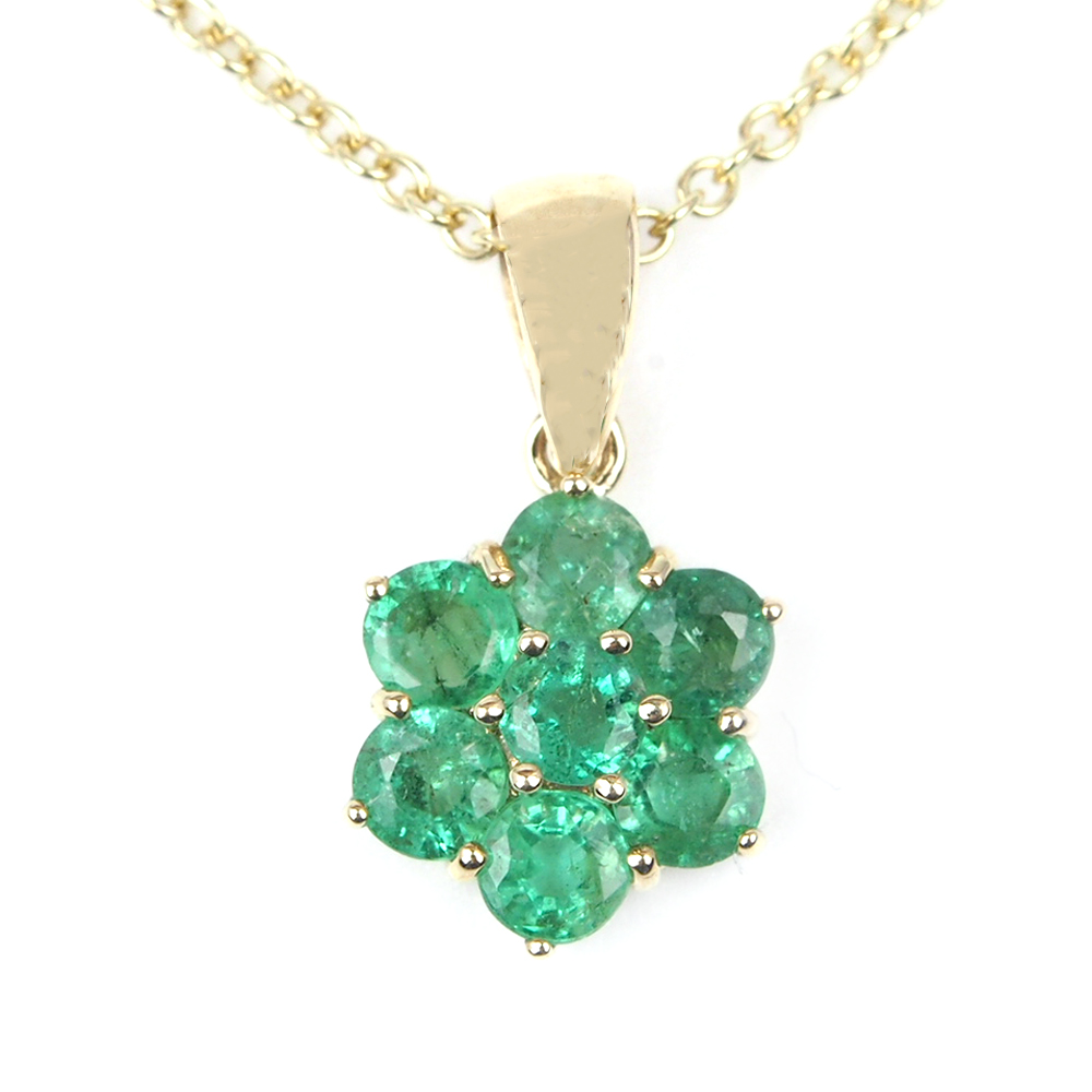 Emerald Flower Pendant