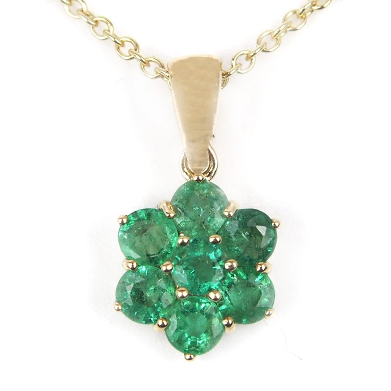 Emerald Flower Pendant