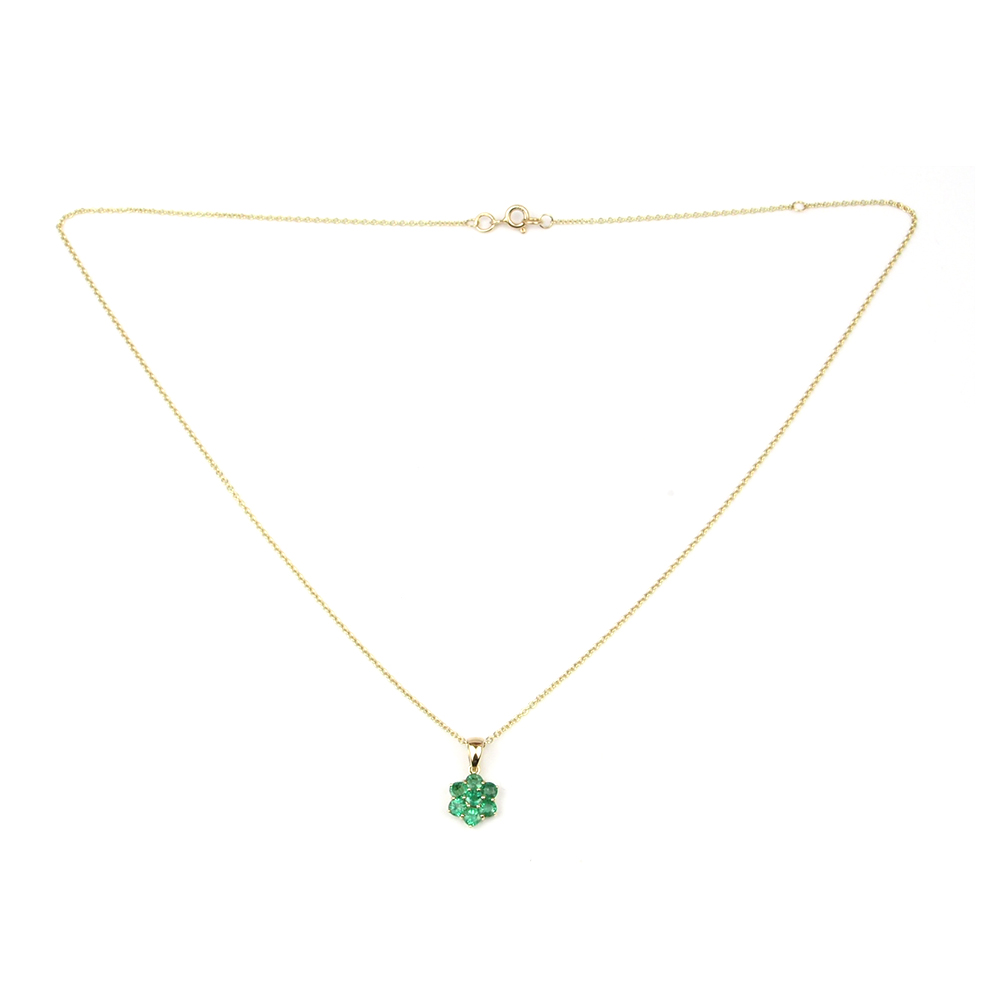Emerald Flower Pendant