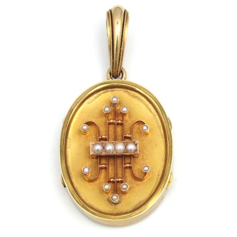 Locket - Antique 15ct Gold Pearl set