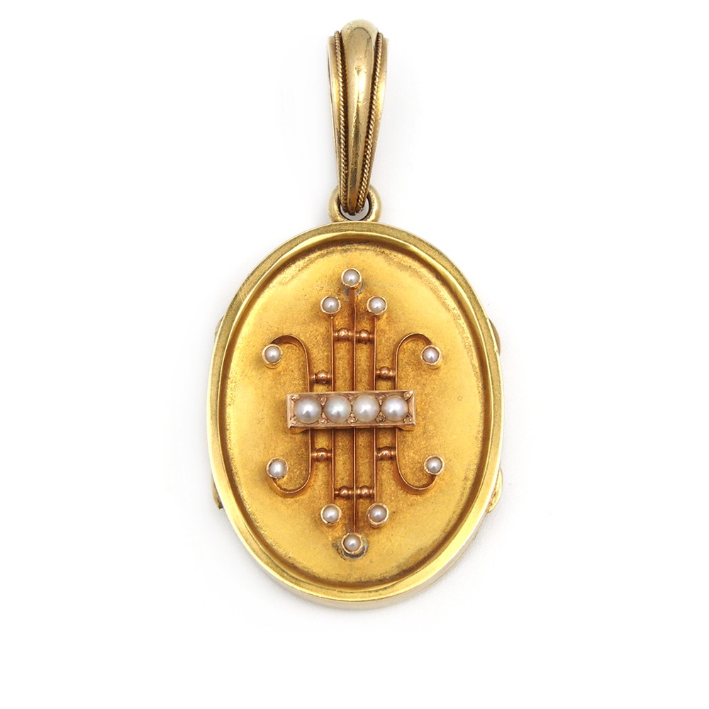 Locket - Antique 15ct Gold Pearl set