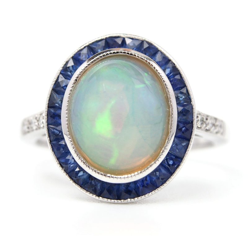 Opal and Sapphire Ring