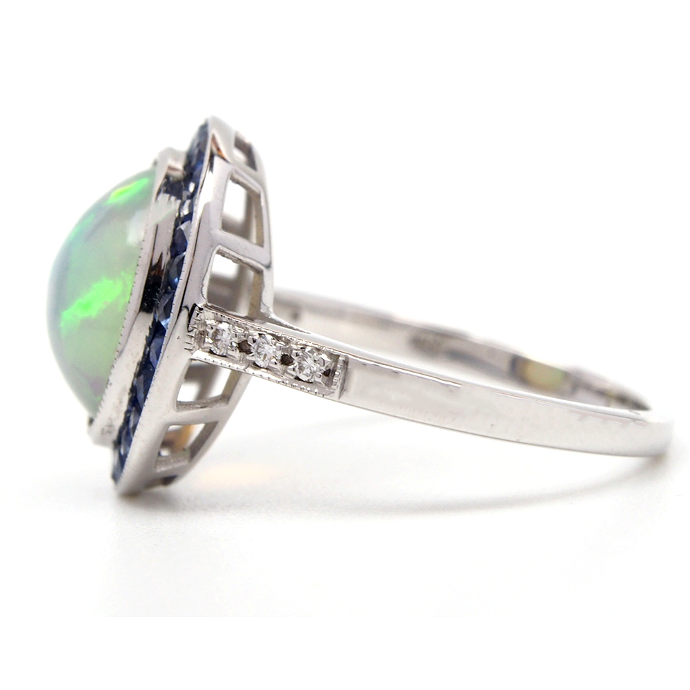 Opal and Sapphire Ring